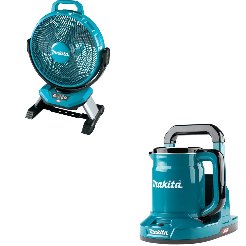 Makita CF002GZ 40V max XGT Cordless 13" Fan (Tool Only) W/ GTK01Z 40V max XGT Hot Water Kettle