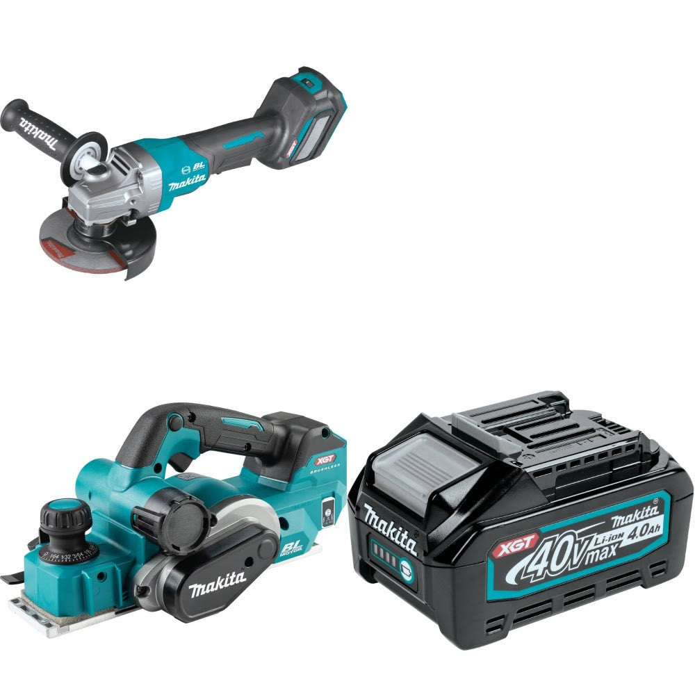 Makita GAG06Z Angle Grinder Kit W/ GPK01Z Planer and FREE BL4040 Battery