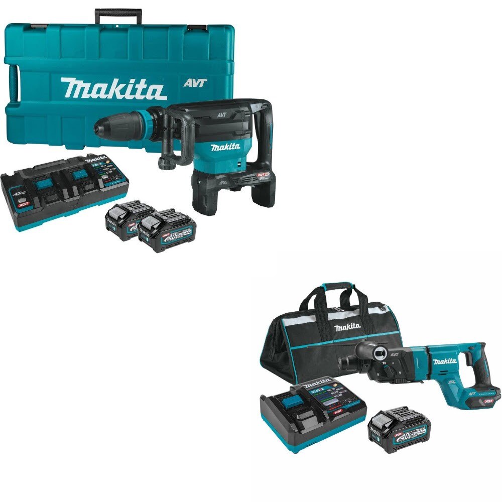 Makita GMH02PM Demolition Hammer Kit W/ FREE GRH07M1 Rotary Hammer