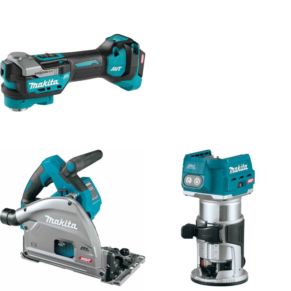 Makita GMT01Z Oscillating Multi-Tool Kit W/ GPS01Z Plunge Saw and FREE GTR01Z Router