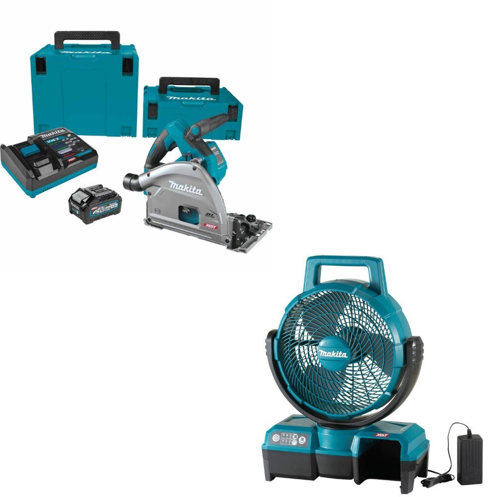 Makita GPS01M1J Plunge Saw Kit W/ FREE CF001GZ 9-1/4 Fan