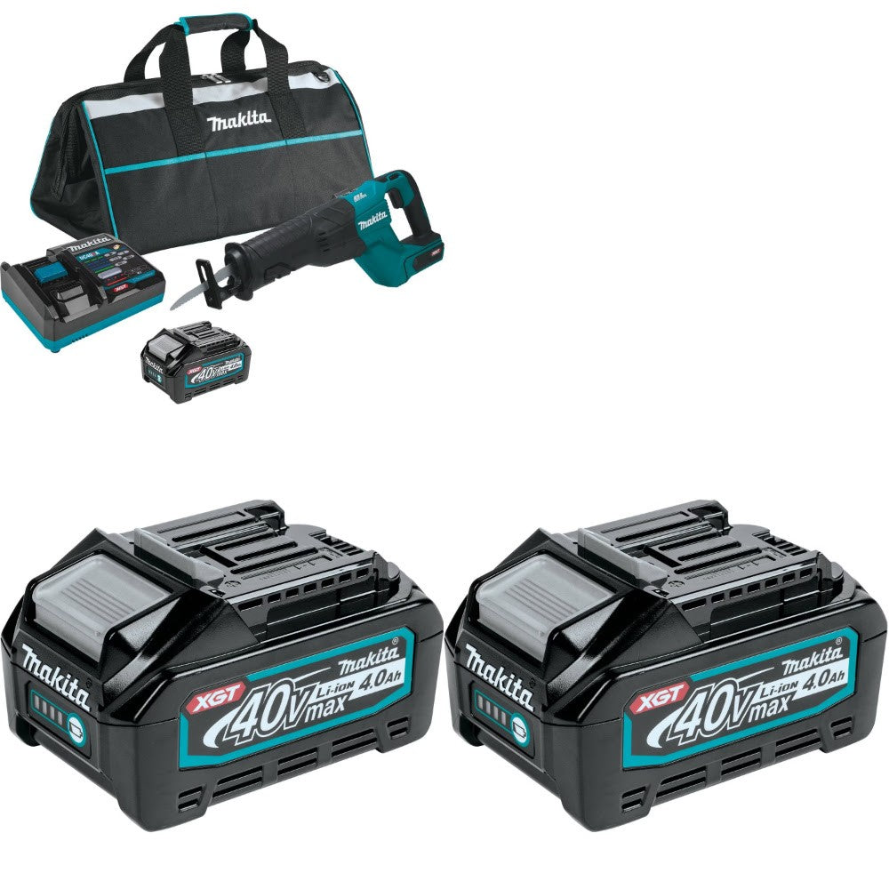 Makita GRJ01M1 40V Recipro Saw Kit W/ BL4040 4.0Ah Battery, 2 Pack