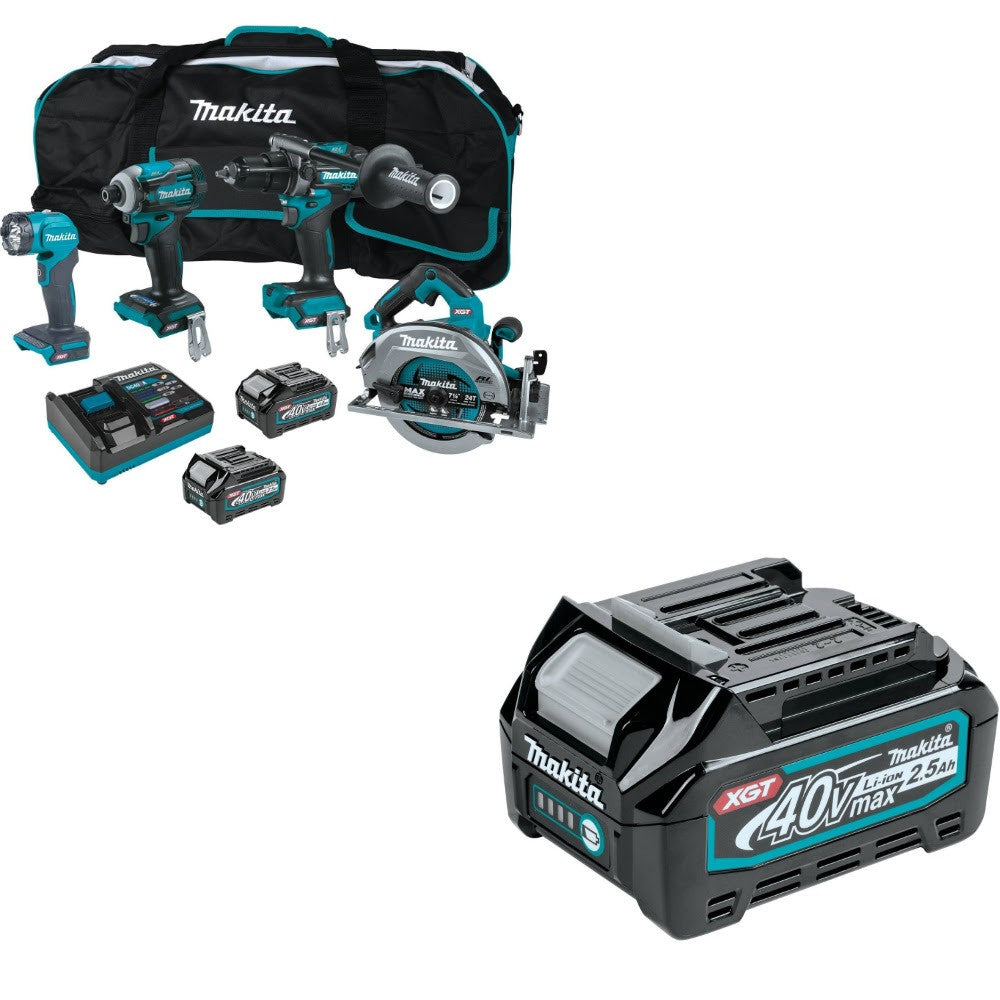 Makita GT400M1D1 4-Pc Combo Kit W/ FREE BL4025 2.5Ah Battery
