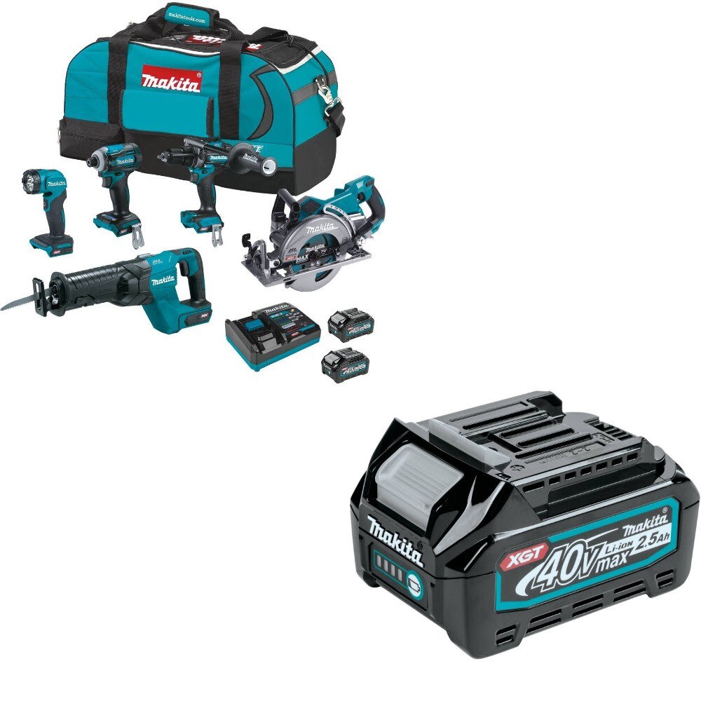 Makita GT500M 5-Pc Combo Kit W/ FREE BL4025 2.5Ah Battery
