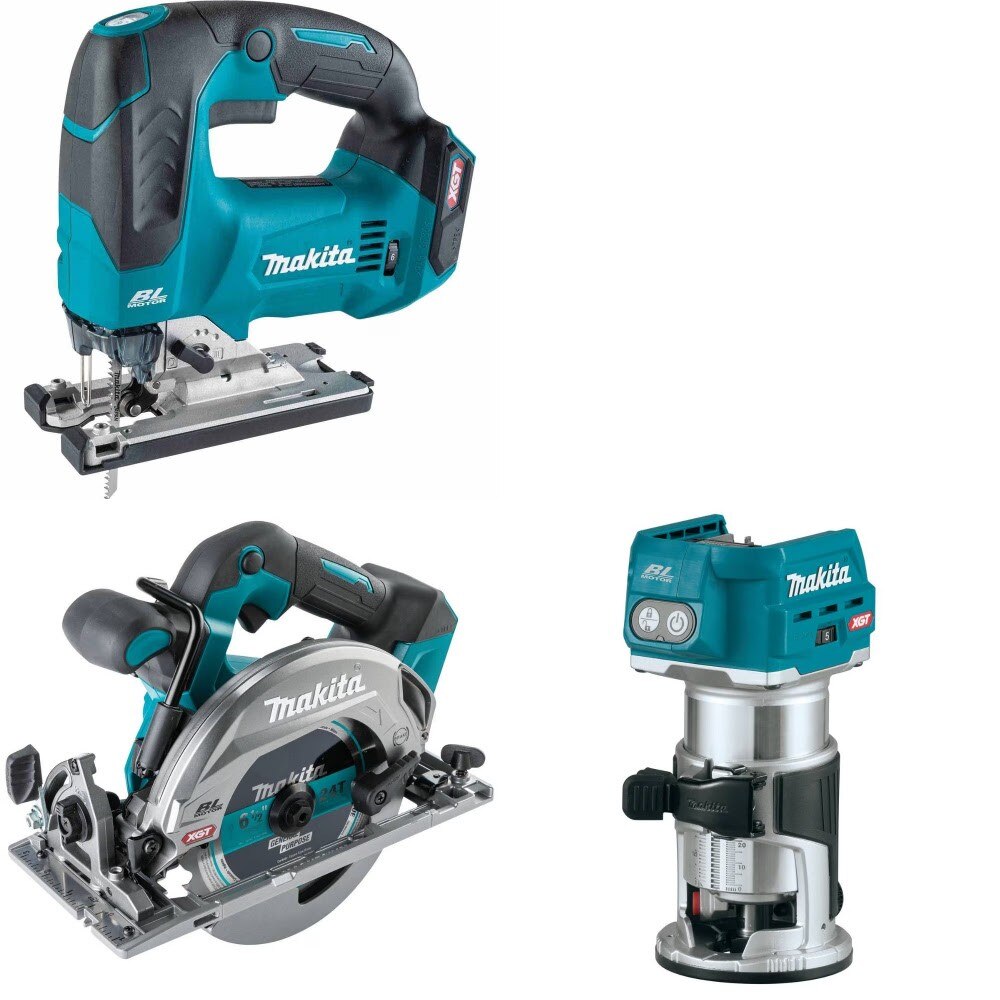 Makita GVJ02Z Jig Saw Kit W/ GSH05Z Circular Saw and FREE GTR01Z Router