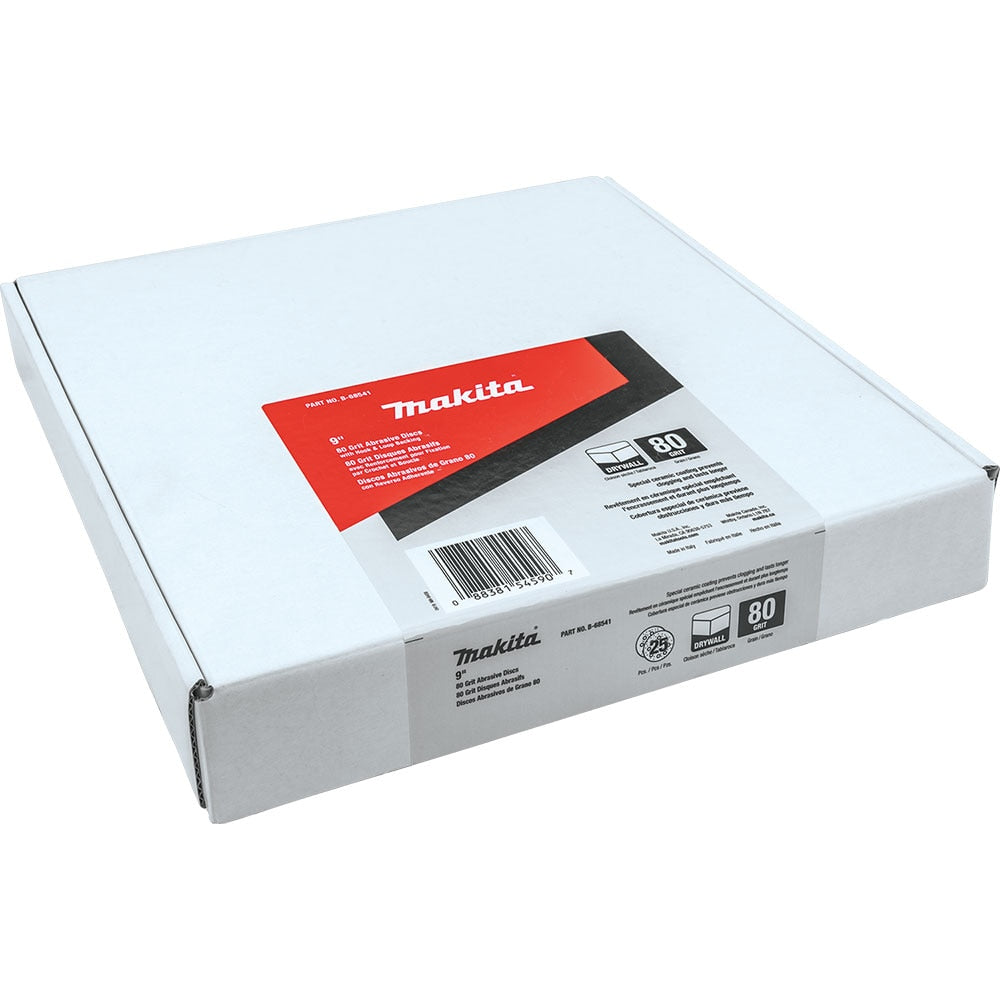 Makita B-68541 9" Round Abrasive Disc, Hook & Loop, 80 Grit, 25 Pack - 3