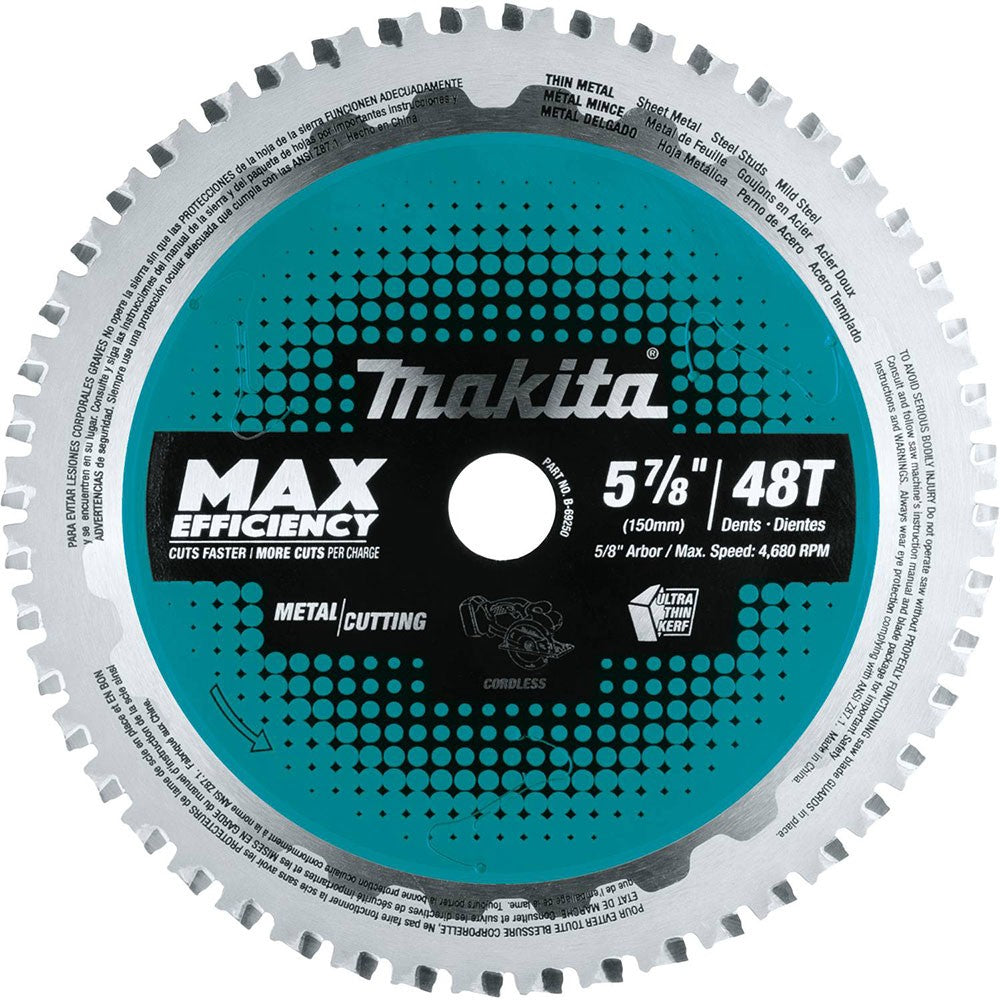 Makita B-69250 5-7/8" 48T Carbide-Tipped Saw Blade, Thin Metal