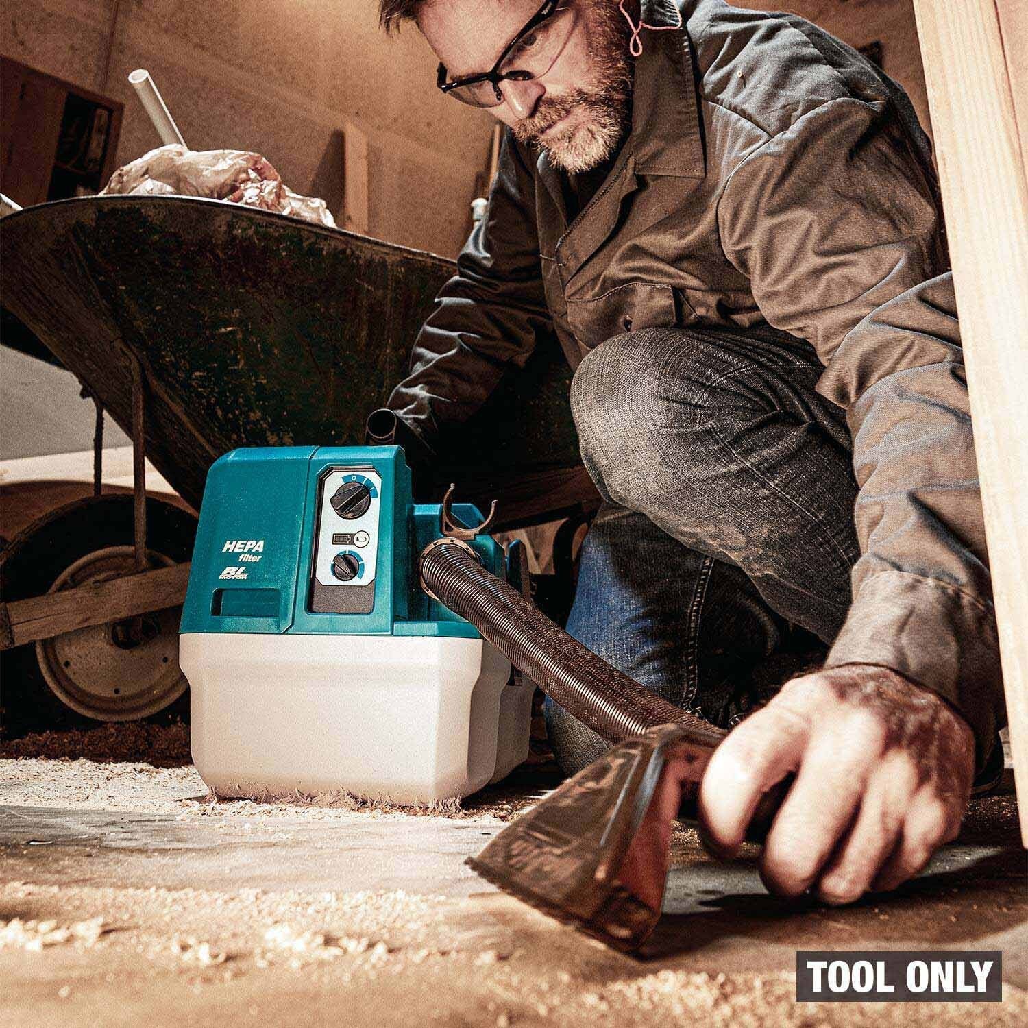 Makita GCV14Z 40V max XGT Brushless Cordless 2 Gallon HEPA Wet/Dry Dust Extractor/Vacuum, Tool Only - 13