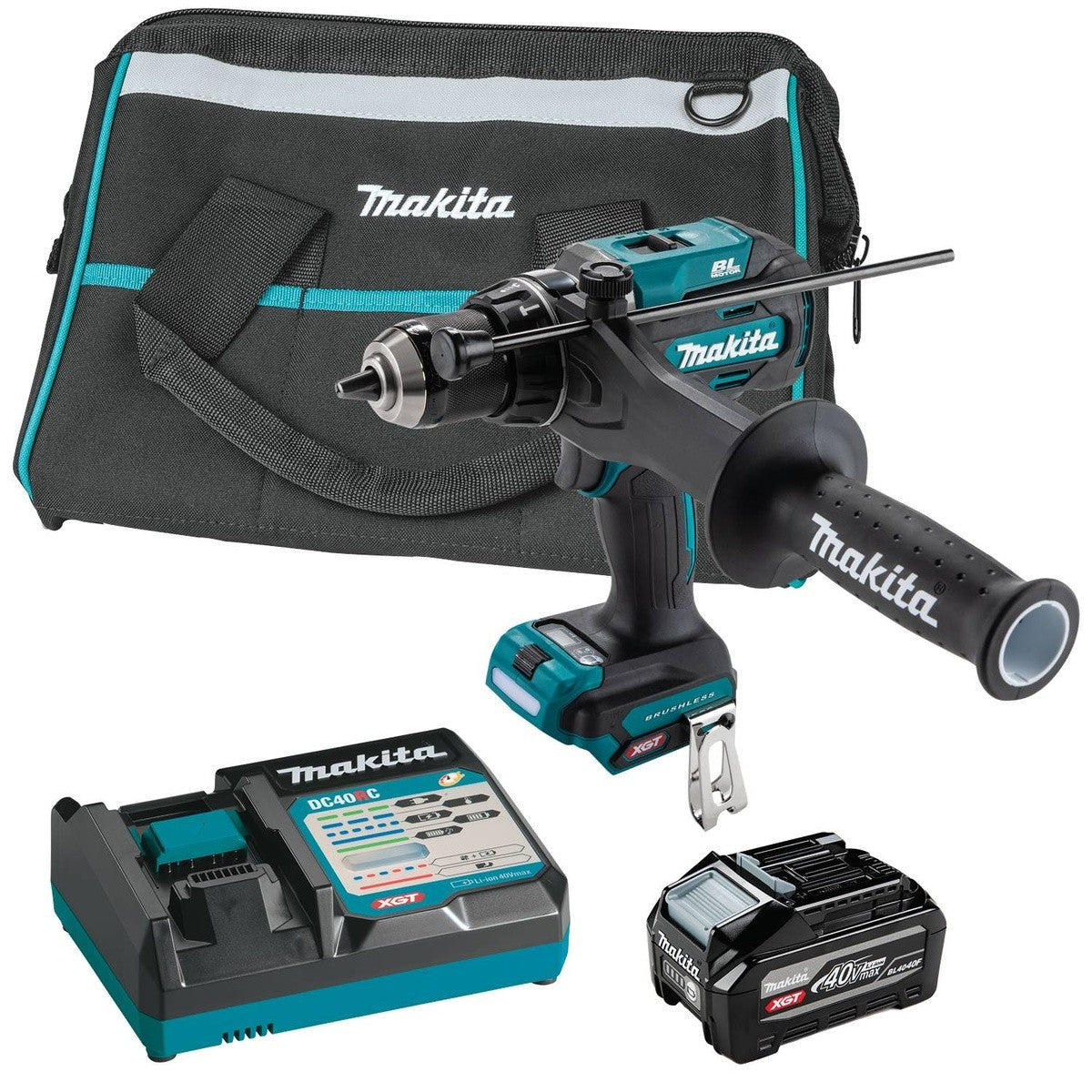 Makita GPH03SU1 40V max XGT Brushless Cordless 3-Speed 1/2" Hammer Driver-Drill Kit (4.0Ah Battery)