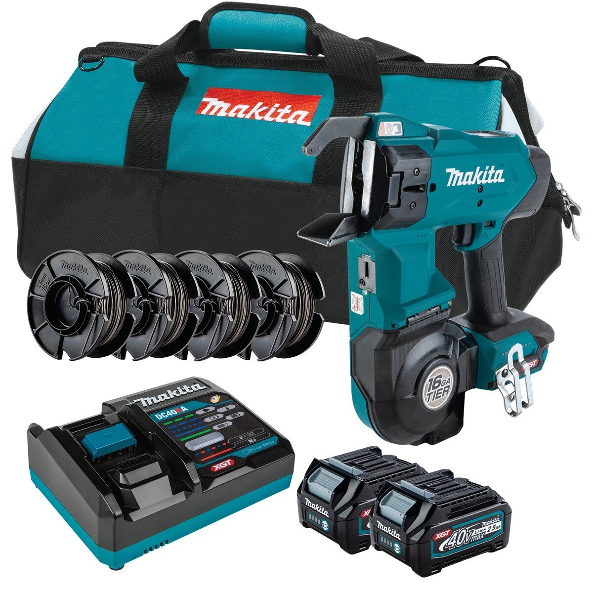 Makita GRT01D 40V max XGT Brushless 16 Gauge Rebar Tying Tool Kit (2) 2.5Ah Batteries - 4