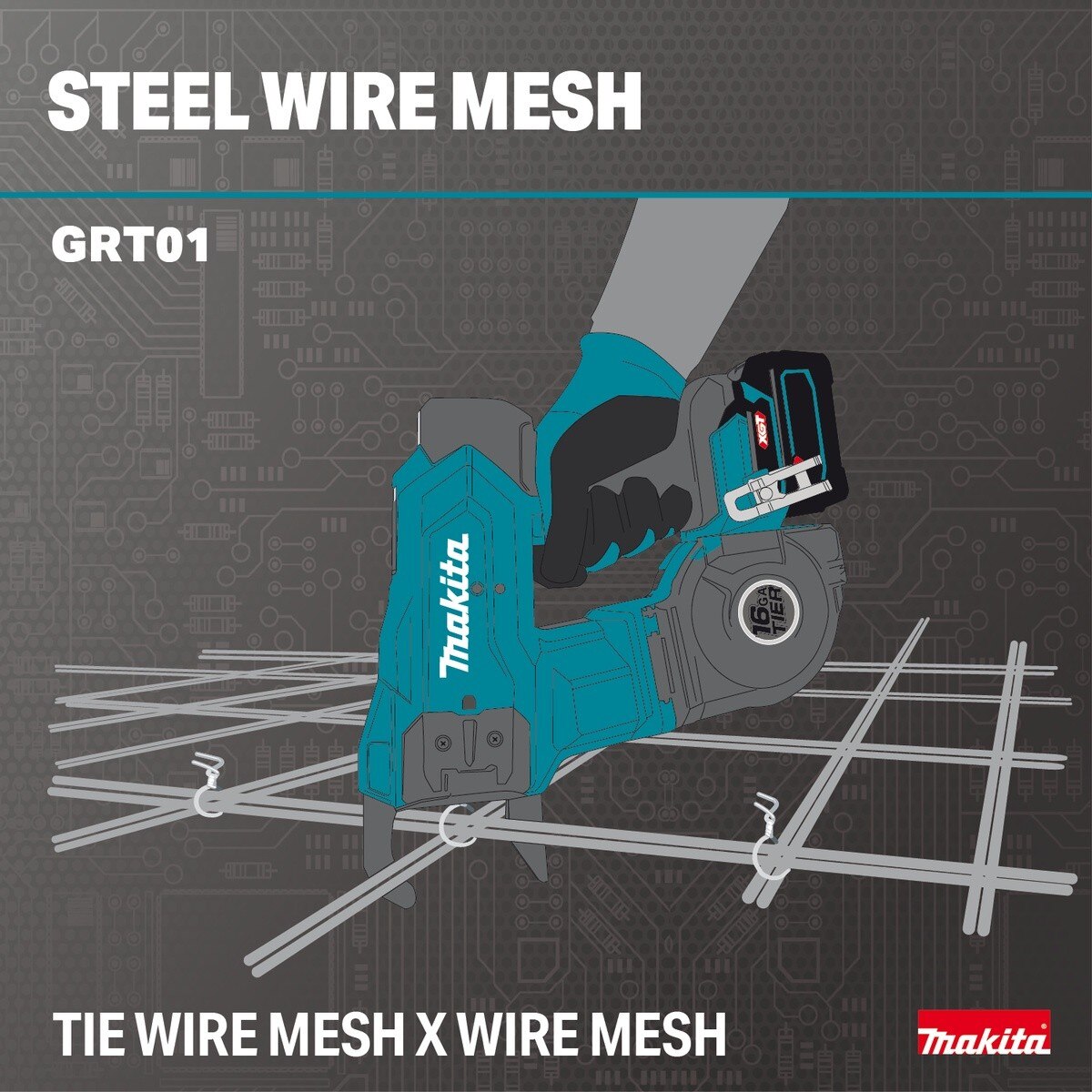 Makita GRT01Z 40V max XGT Brushless 16 Gauge Rebar Tying Tool for Rebar Ties (Tool Only) - 10