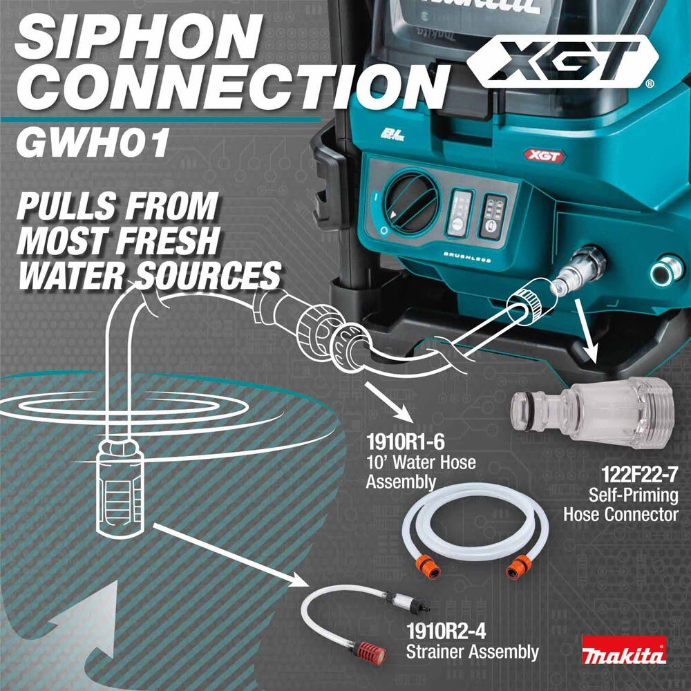 Makita GWH01Z 40V max XGT Brushless Cordless 1300 PSI 1.5 GPM Pressure Washer, Tool Only - 14