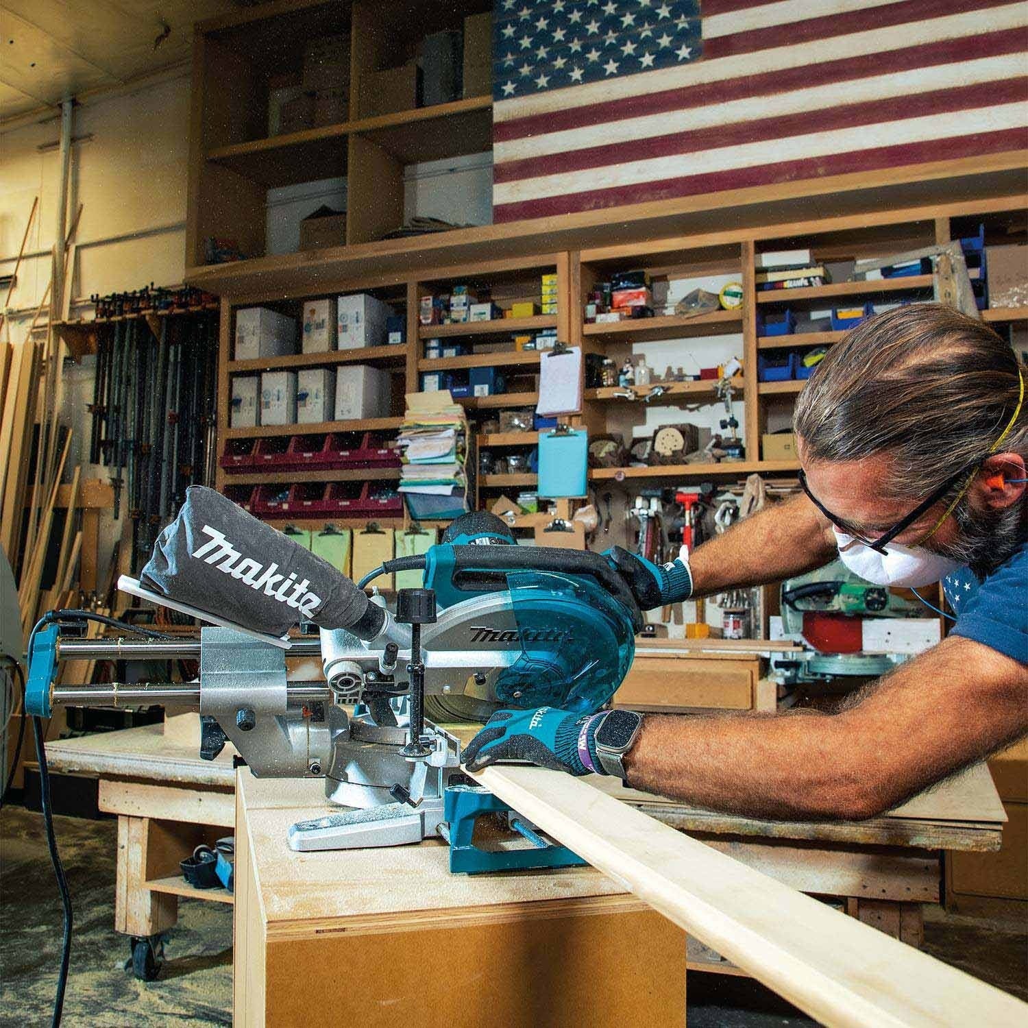 Makita LS1110F 10 in. Sliding Compound Miter Saw with LED Cut Line, 13A Motor, 4,500 RPM (Tool Only) - 11