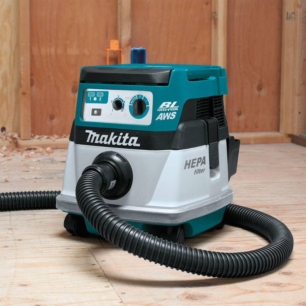 Makita XCV22ZU 36V (18V X2) LXT Brushless 2.1 Gallon HEPA Filter Dry Dust Extractor/Vacuum, AWS, Tool Only - 28