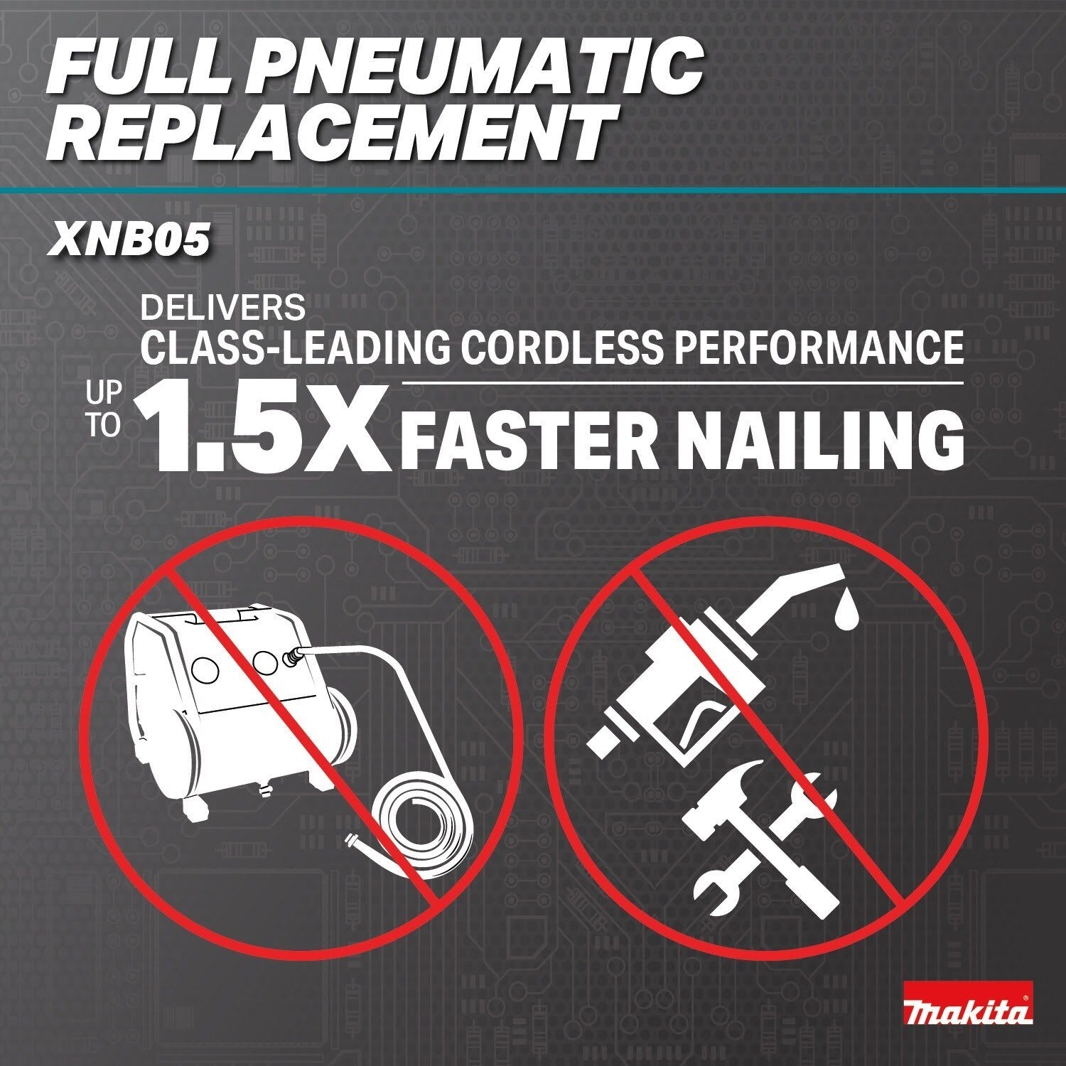 Makita XNB05Z 18V LXT Brushless Cordless 2-1/2" 16 Gauge Straight Finish Nailer, Tool Only - 10