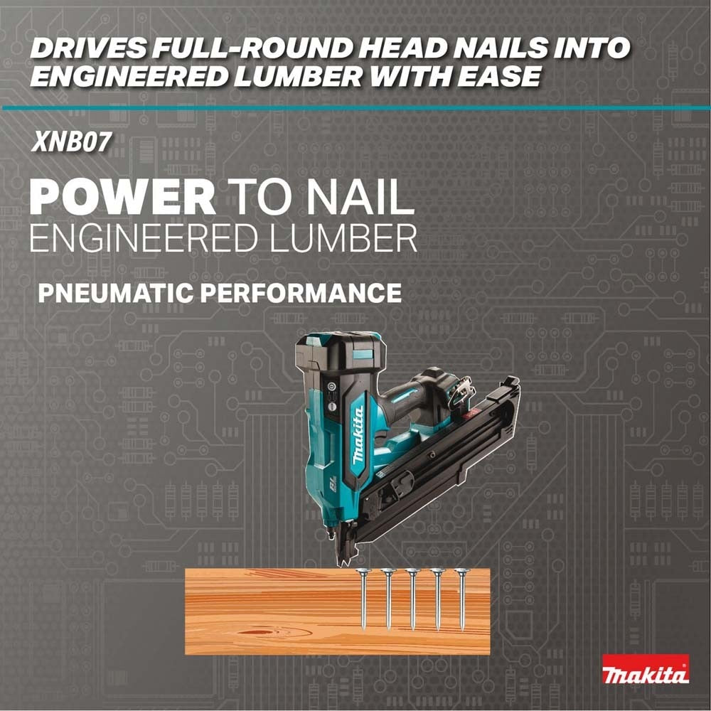 Makita XNB07Z 30 Degree Clipped Head 3-1/2 in. Framing Nailer, Tool Only (Bare Tool) - 5