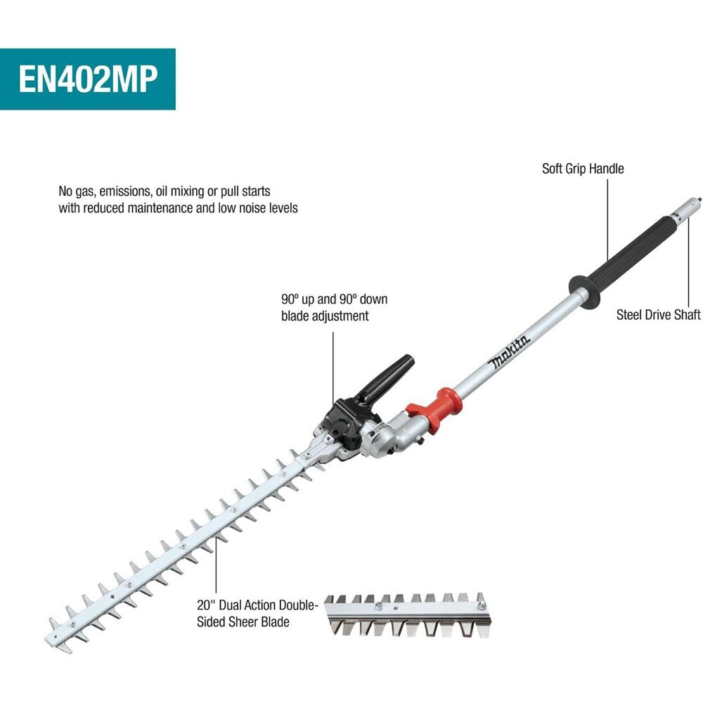 Makita XUX02SM1X5 18V LXT Brushless Couple Shaft Power Head Kit w/ String Trimmer, Pole Saw & Articulating Hedge Trimmer Attachments (4.0Ah) - 4