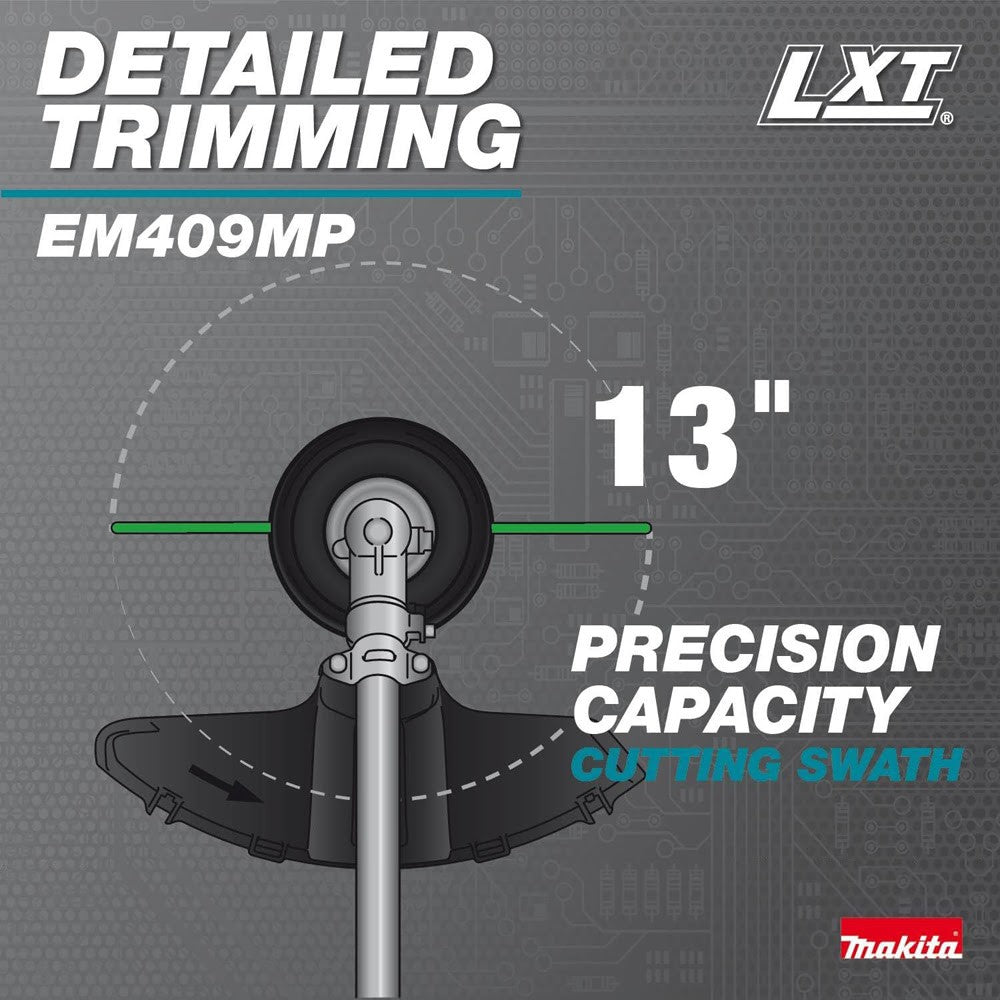 Makita XUX02SM1X5 18V LXT Brushless Couple Shaft Power Head Kit w/ String Trimmer, Pole Saw & Articulating Hedge Trimmer Attachments (4.0Ah) - 8