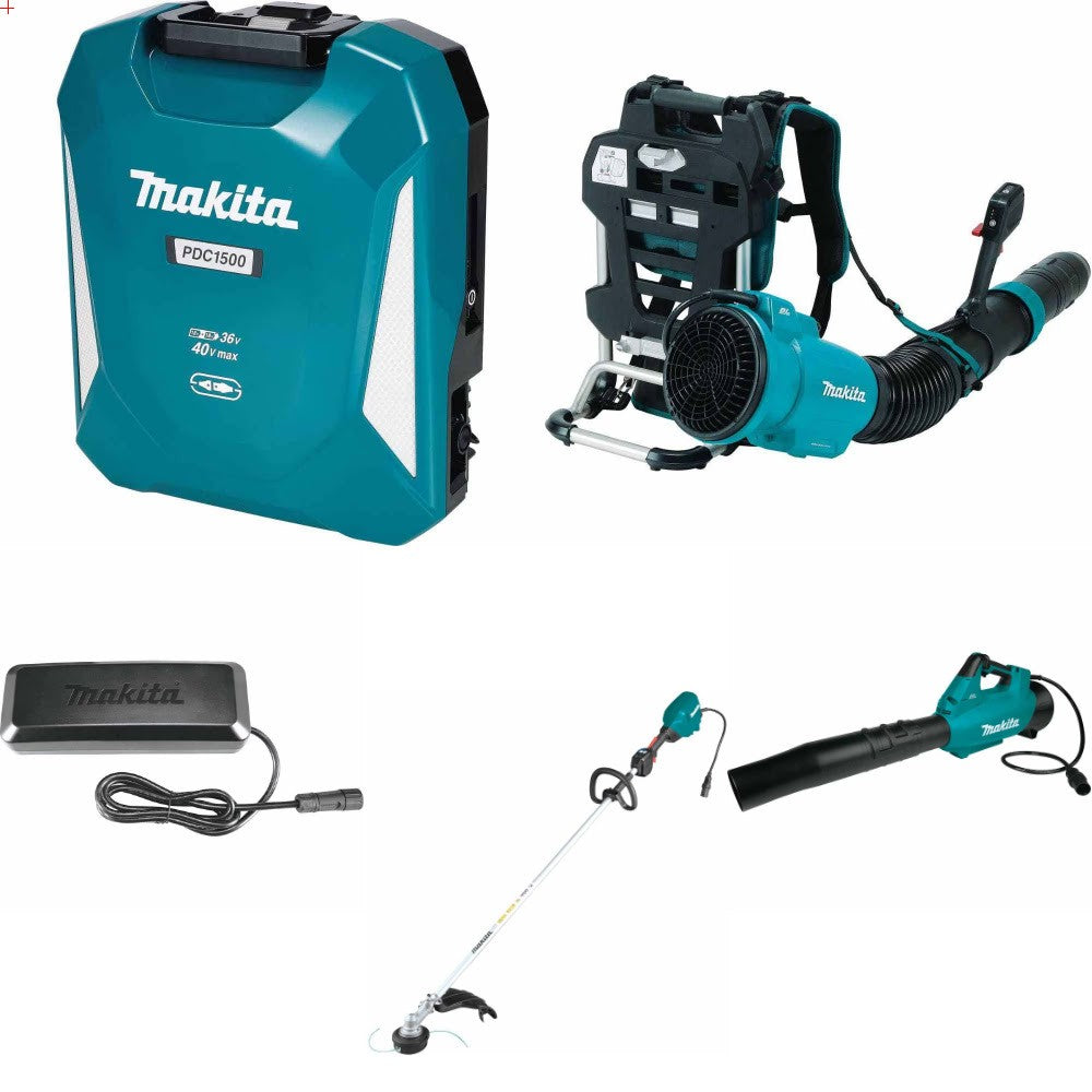 Makita PDC1500 Power Kit W/ BP Blower, Charger, FREE Trimmer, FREE Blower