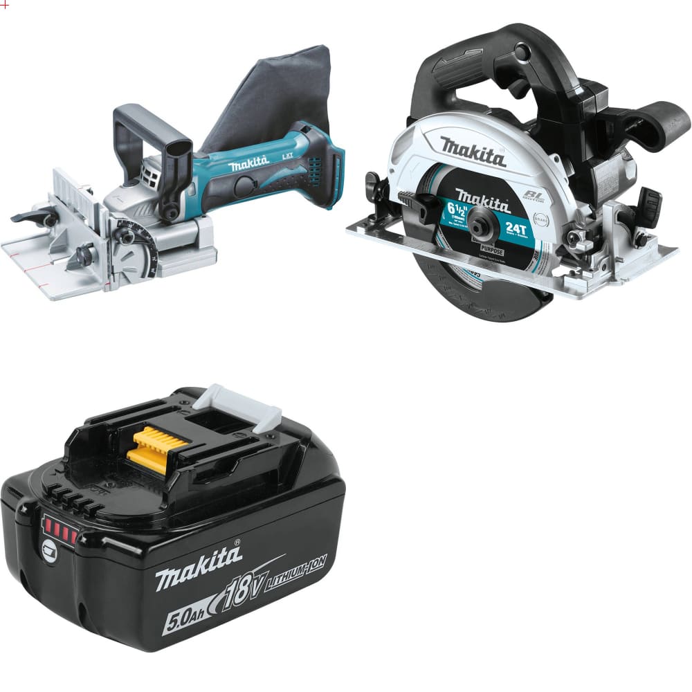 Makita XJP03Z 18V LXT Joiner w/ XSH04ZB 18V Circ Saw, Bare & FREE 18V Battery