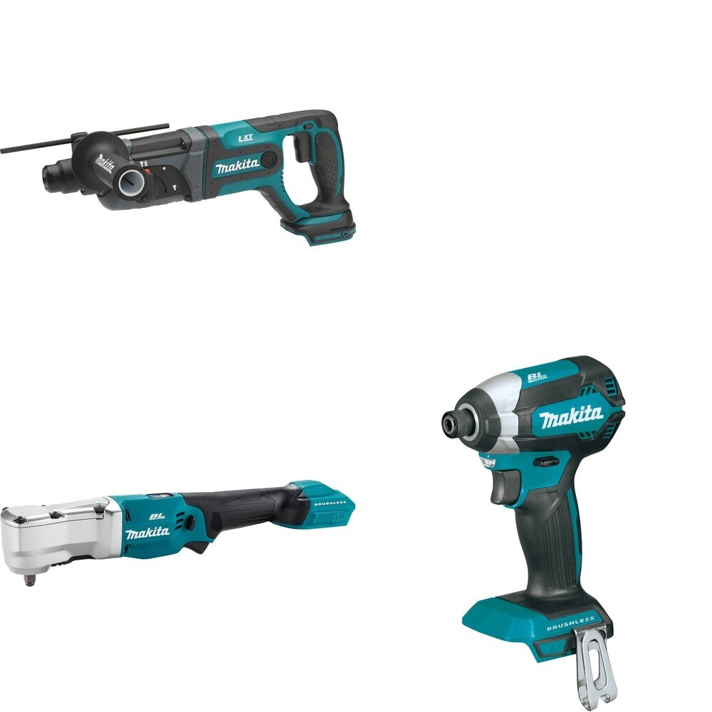 Makita XLT03Z Angle Impact Wrench W/ XRH04Z Rotary Hammer and FREE XDT13Z Impact Driver
