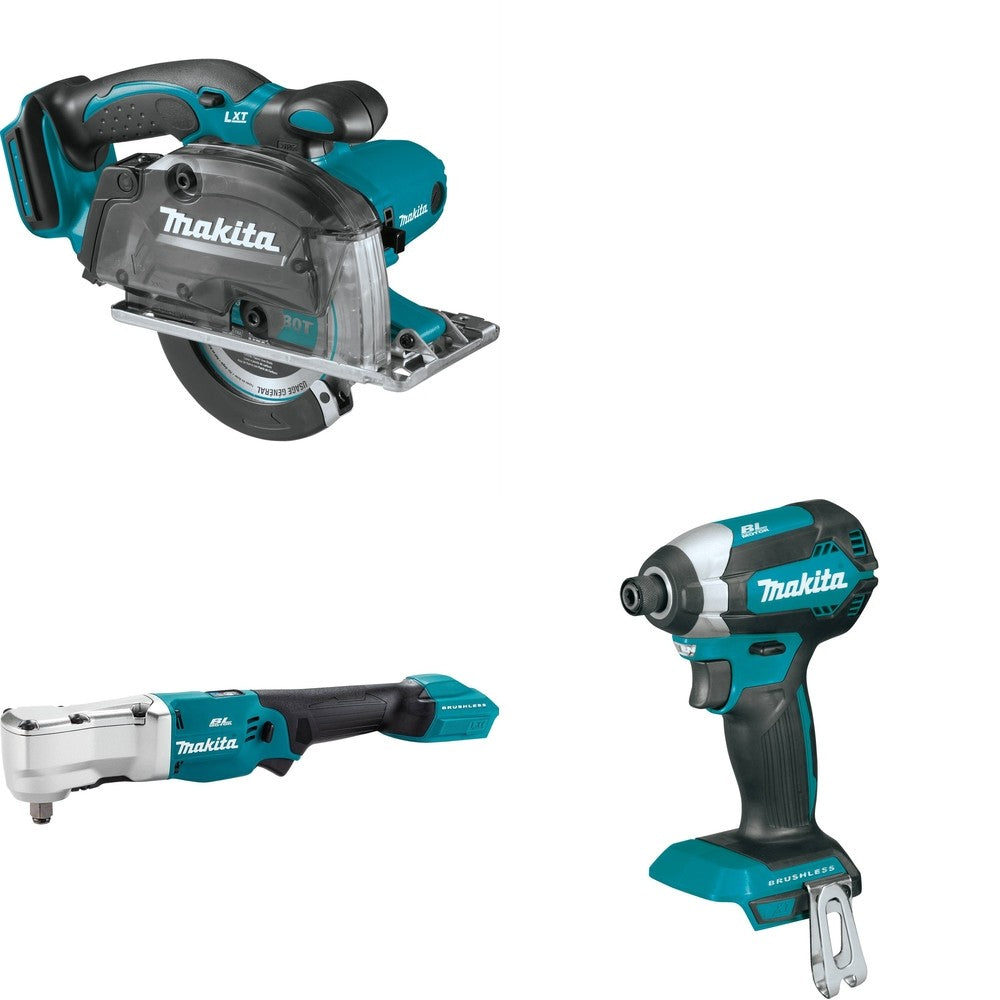 Makita XLT04Z Angle Impact Wrench W/ XSC03Z Metal Cutting Saw and FREE XDT13Z Impact Driver