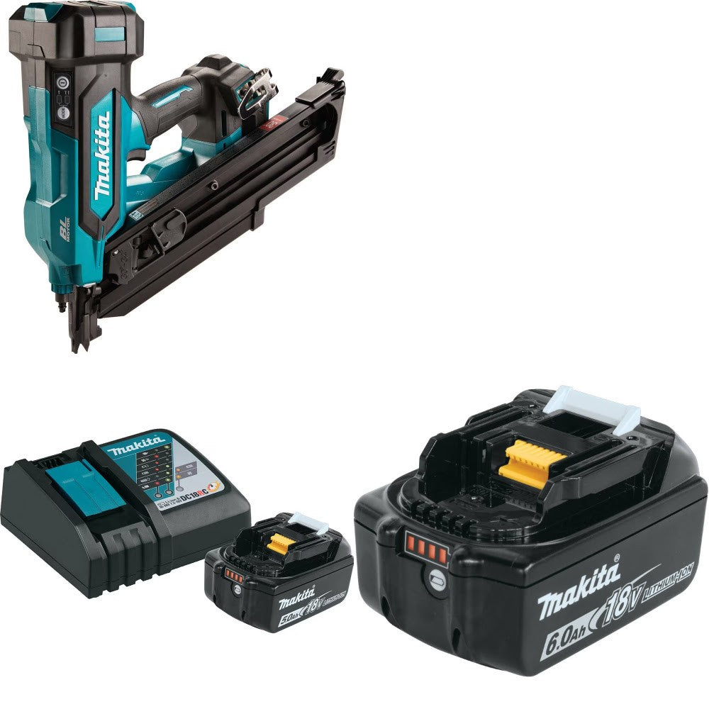 Makita XNB07Z 30° Framing Nailer Kit W/ BL1850BDC1 18V Starter Pack and FREE BL1860B 6.0Ah Battery