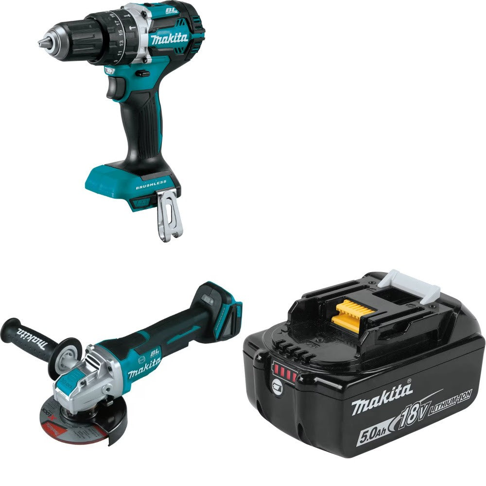 Makita XPH12Z Hammer Drill Kit W/ XAG26Z Grinder and FREE BL1850B Battery