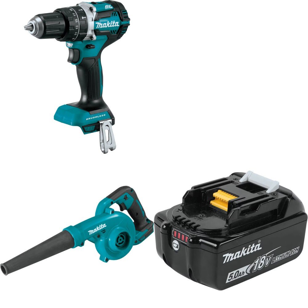 Makita XPH12Z Driver-Drill Kit W/ XBU05Z Blower and FREE BL1850B Battery