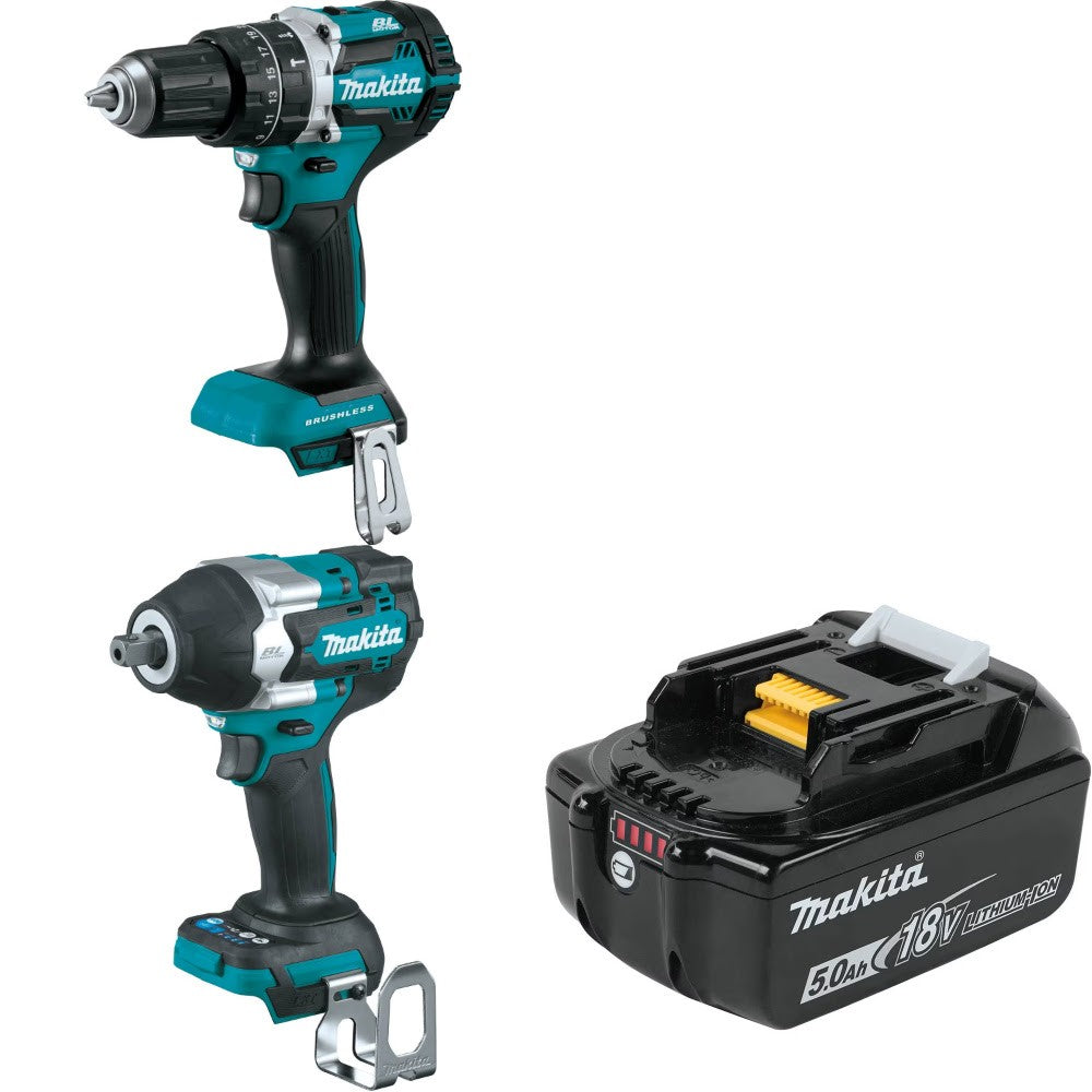 Makita XPH12Z Driver-Drill Kit W/ XWT18Z Impact Wrench and FREE BL1850B Battery