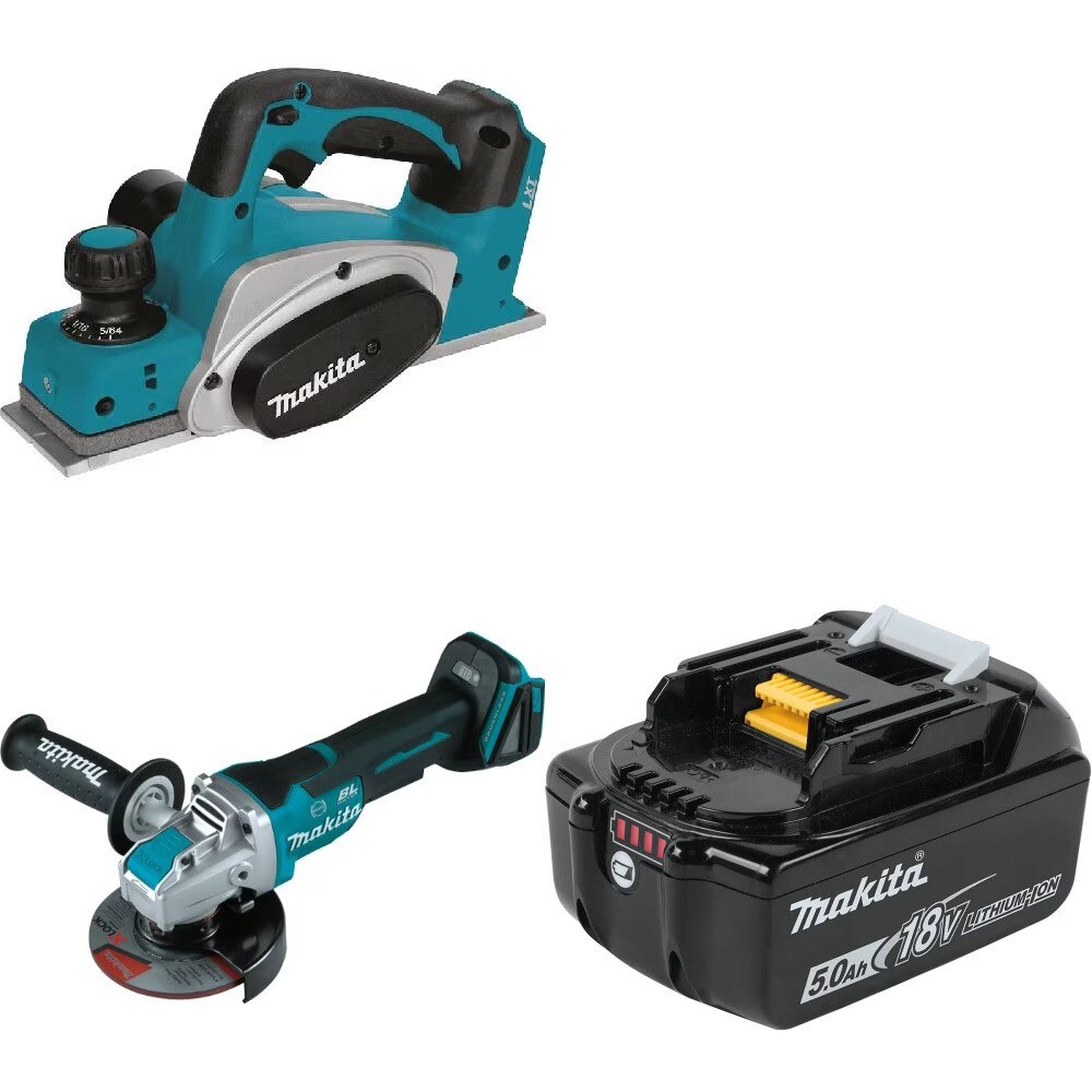Makita XPK01Z Planer Kit W/ XAG26Z X-LOCK Grinder and FREE BL1850B Battery