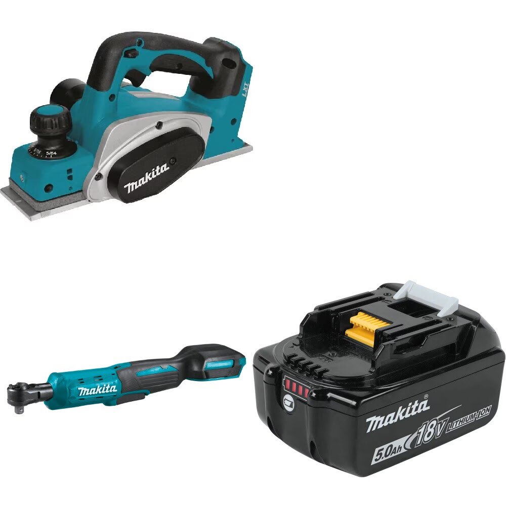 Makita XPK01Z 18V Planer Kit W/ XRW01Z Ratchet and FREE BL1850B Battery