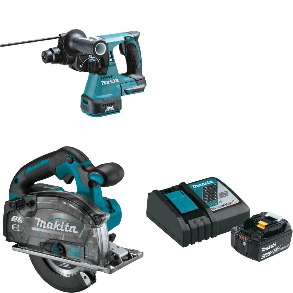 Makita XRH01Z 18V Rotary Hammer W/ XSC04Z 18V 5-7/8" Saw & FREE Starter Pack