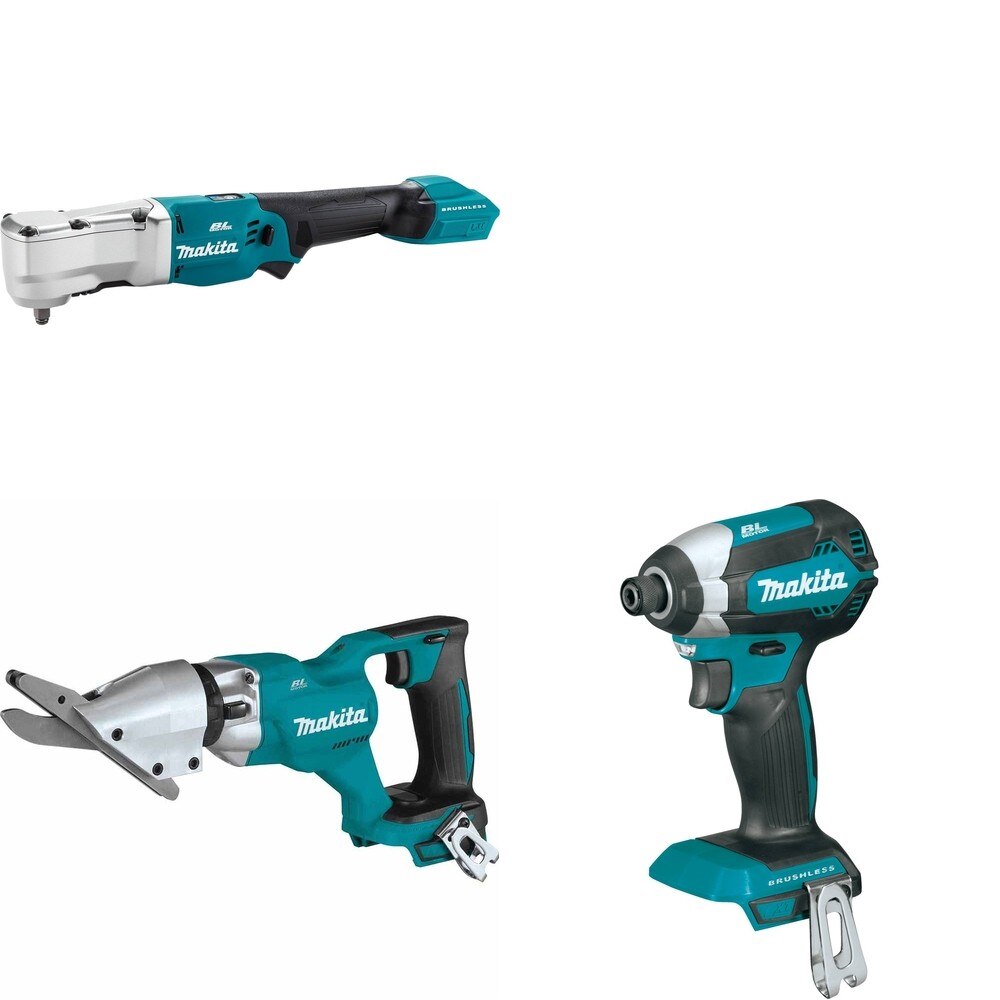 Makita XSJ05Z Fiber Cement Shear W/ XLT03Z Angle Impact Wrench and FREE XDT13Z Impact Driver