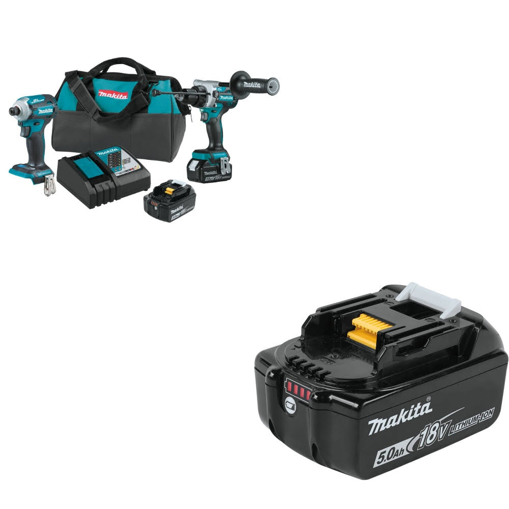 Makita XT288T 18V LXT® Li-Ion 2-Pc. Combo Kit W/ FREE BL1850B 18V LXT Battery