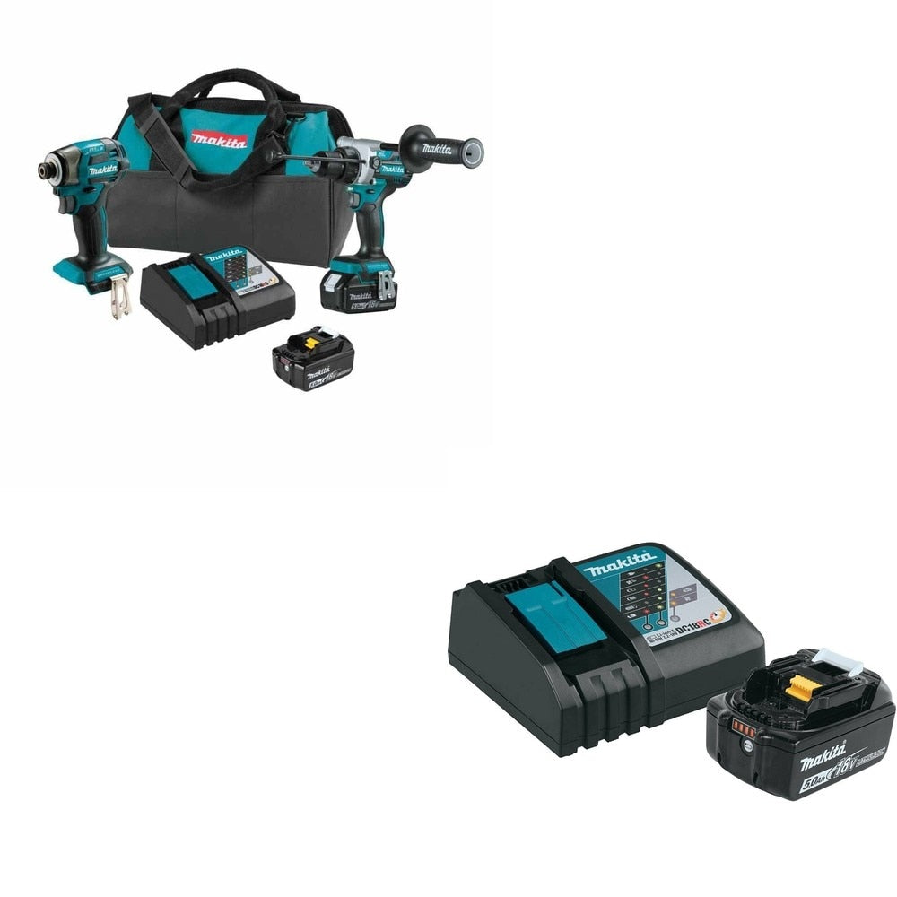Makita XT297T 2 Pc. W/ BL1850BDC1 18V LXT Li-Ion Battery and Charger Starter Pack (5.0 Ah)