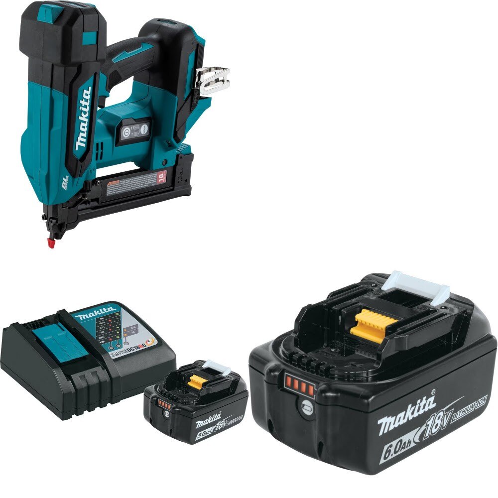 Makita XTS02Z 18V Narrow Crown Stapler Kit W/ BL1850BDC1 5.0Ah Pack and FREE BL1860B 6.0Ah Battery