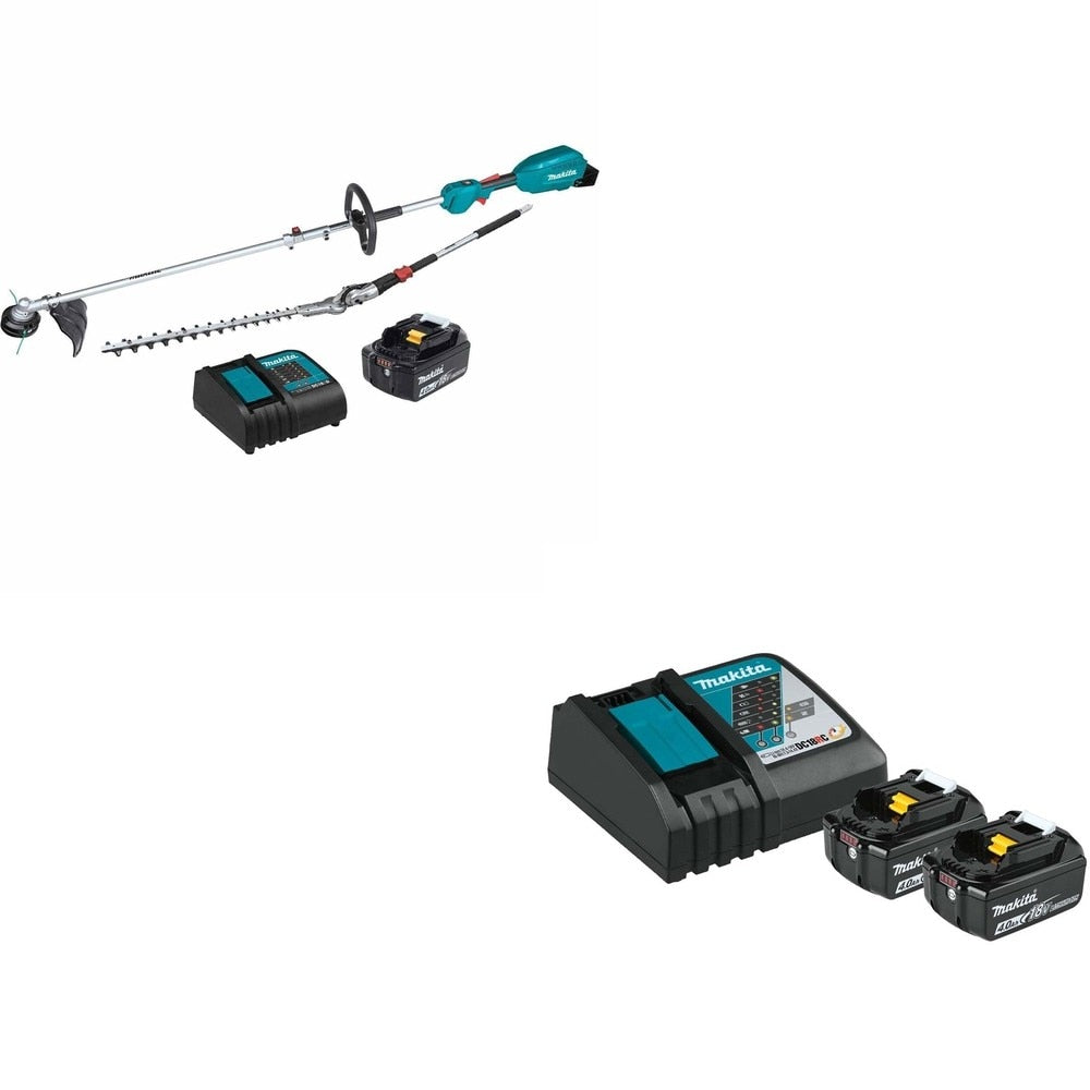 Makita XUX02SM1X2 Couple Shaft W/ BL1840BDC2X Battery and Rapid Optimum Charger Starter Pack