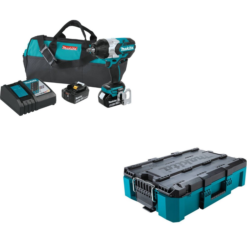 Makita XWT08T High Torque Impact Wrench Kit W/ FREE T-90037 Tool Box