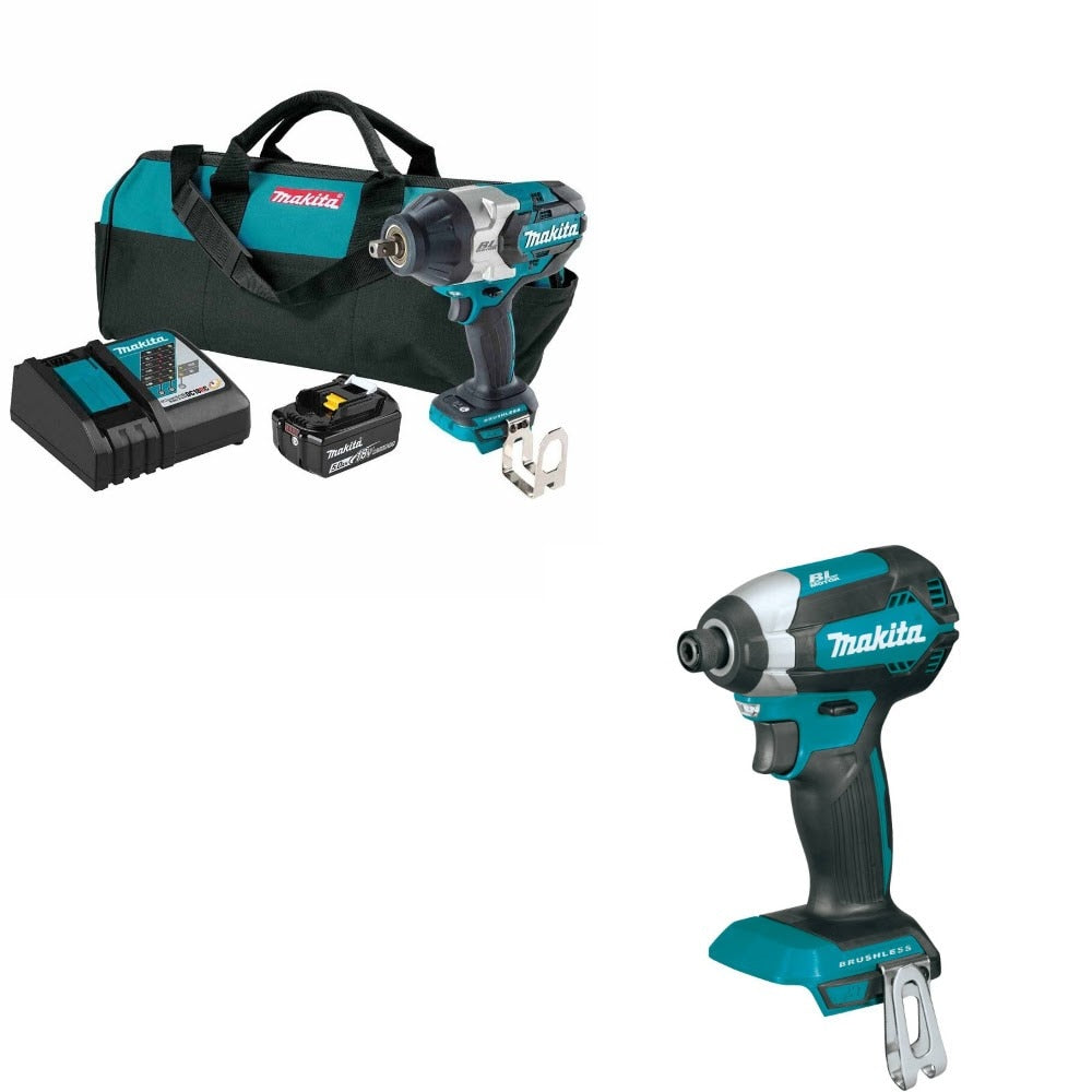 Makita XWT19T 1/2" Impact Wrench Kit W/ FREE XDT13Z Impact Driver