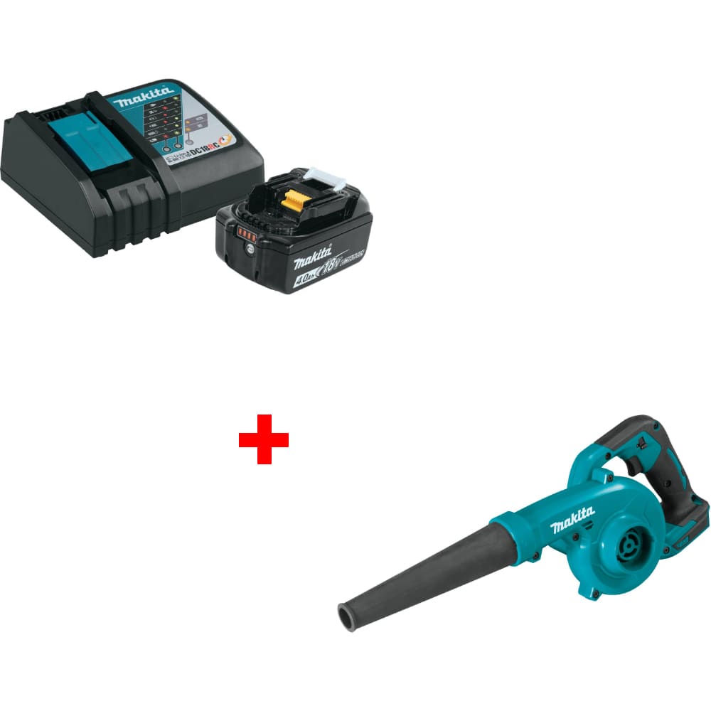 Makita BL1840BDC1 18V Starter Pack w/ FREE XBU05Z 18V Cordless Blower, Bare