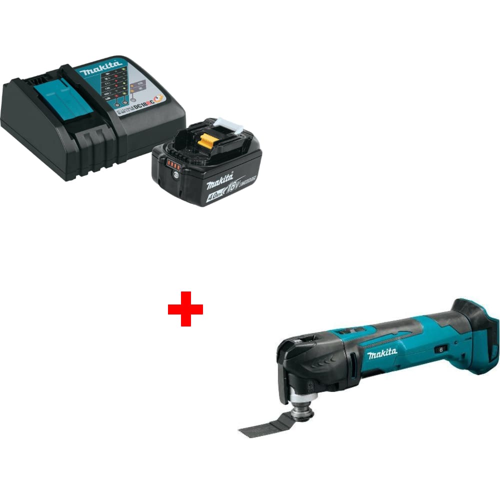 Makita BL1840BDC1 18V Starter Pack w/ FREE XMT03Z 18V Cordless Multi-Tool, Bare