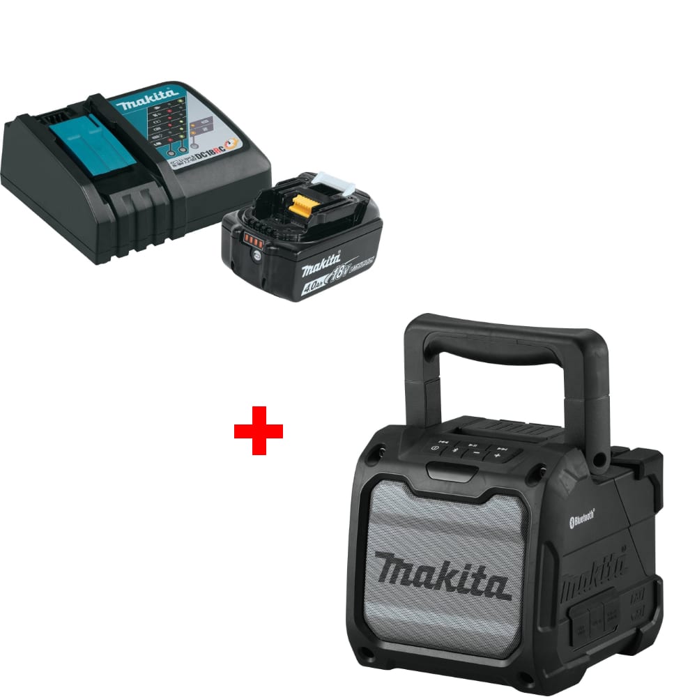 Makita BL1840BDC1 18V LXT Starter Pack w/ FREE XRM08B 18V/12V Job Site Speaker