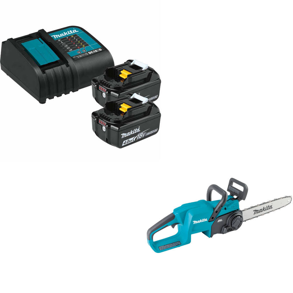 Makita BL1840BSC2 18V LXT Li-Ion Starter Pack W/ FREE XCU11Z 18V LXT Chain Saw