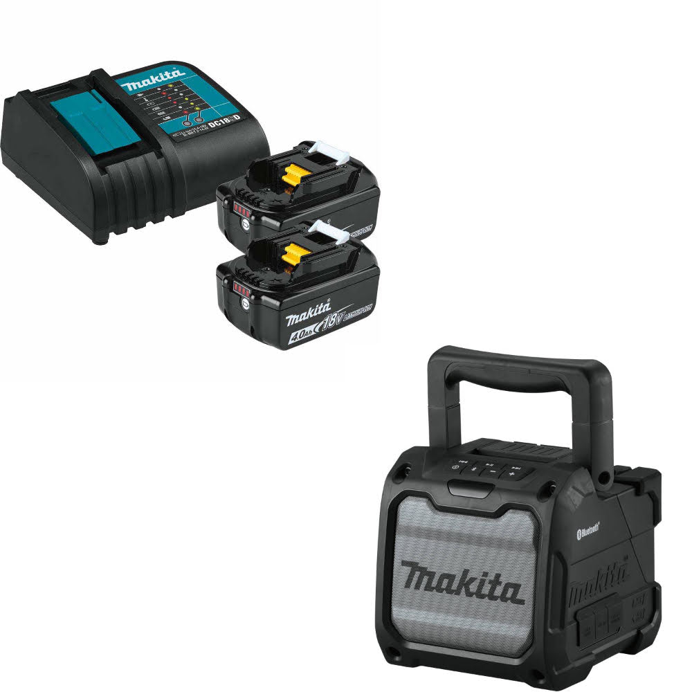 Makita BL1840BSC2 18V LXT Li-Ion Starter Pack W/ FREE XRM08B Job Site Speaker