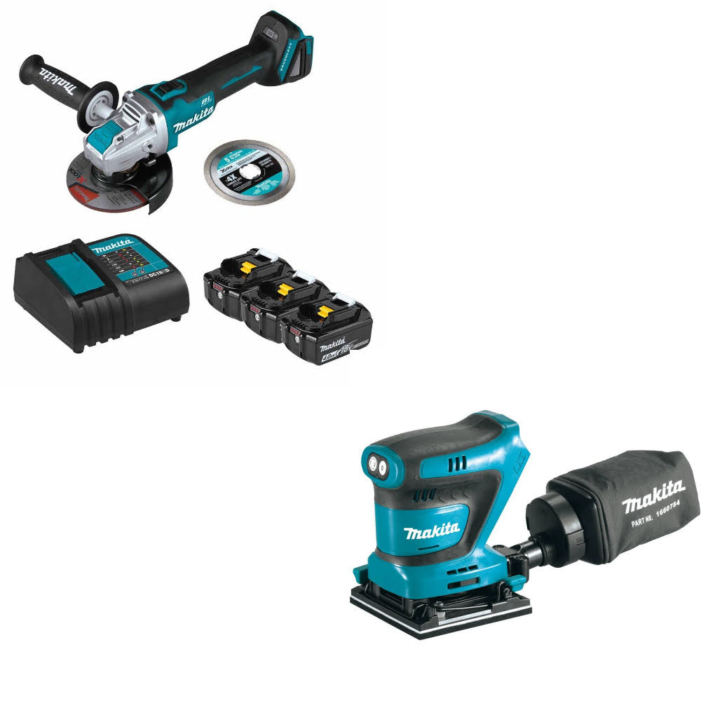 Makita BL1840BSCX3 18V LXT Li-Ion Starter Pack W/ FREE XOB02Z 18V LXT Sander