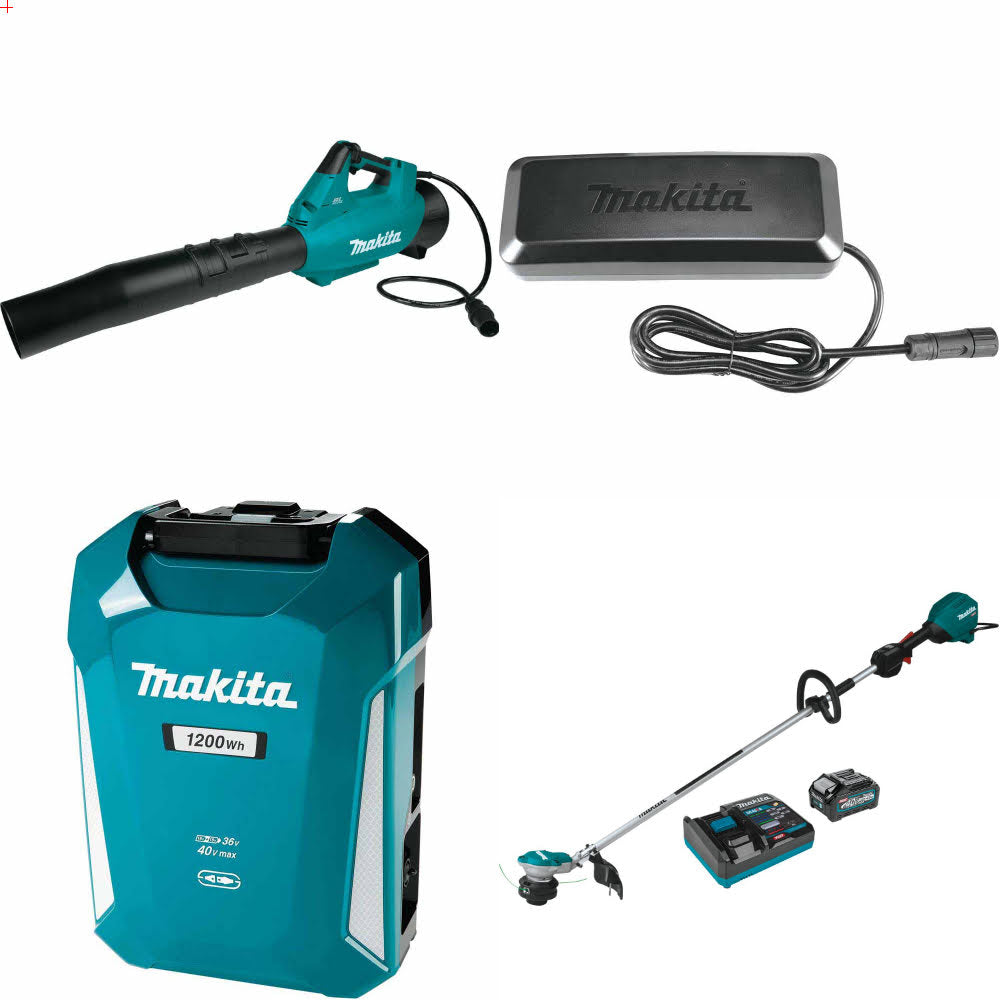 Makita CBU01Z Blower, Cable W/ Power Supply/Charger, Battery & FREE Trimmer Kit