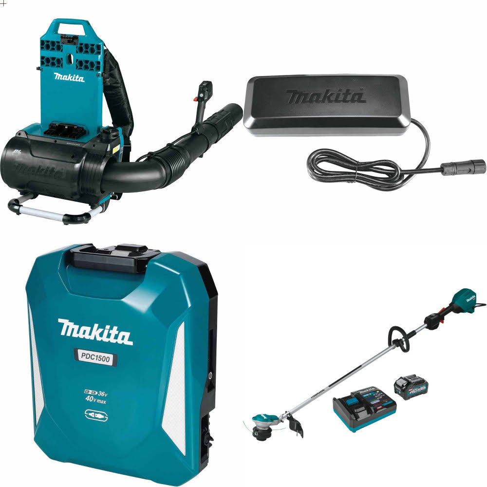 Makita CBU02Z 40V Max Blower W/ Power Supply/Charger, Battery & FREE Trimmer Kit