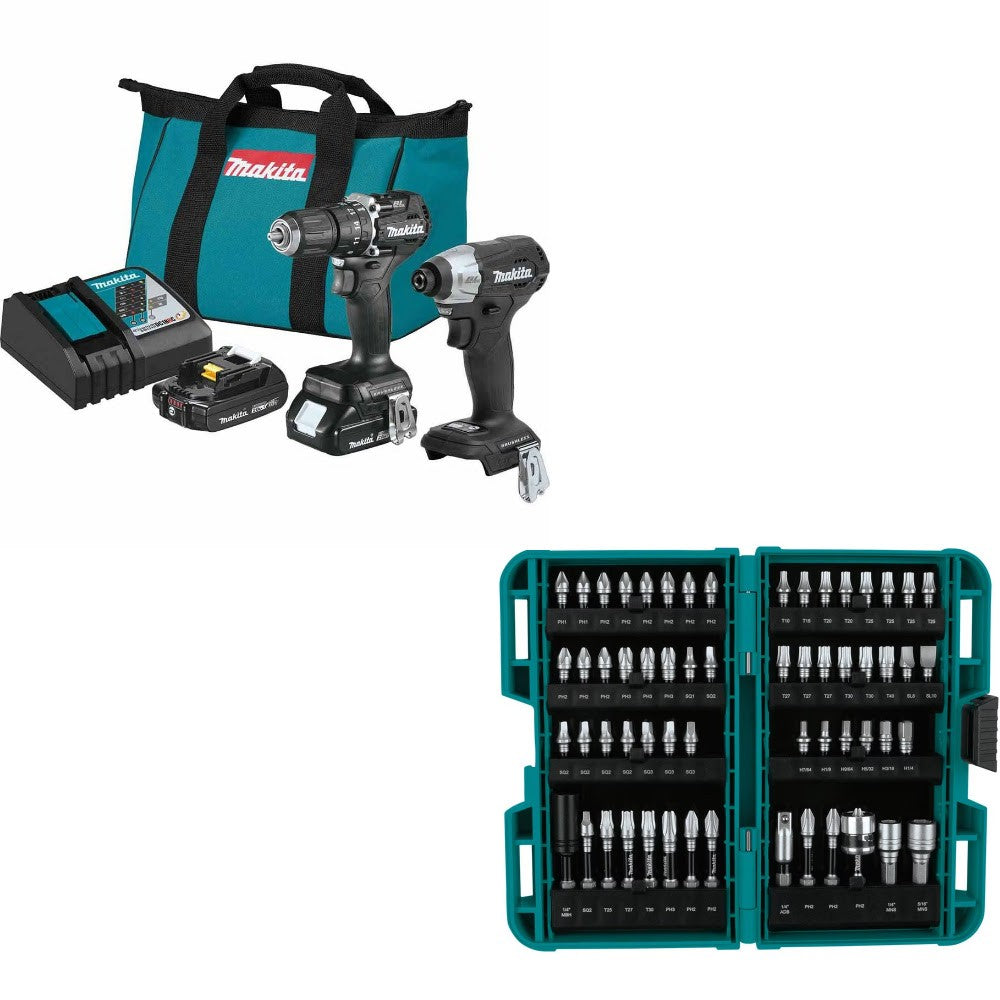 Makita CX205RB Sub-Compact Combo Kit W/ FREE E-01644 Bit Set