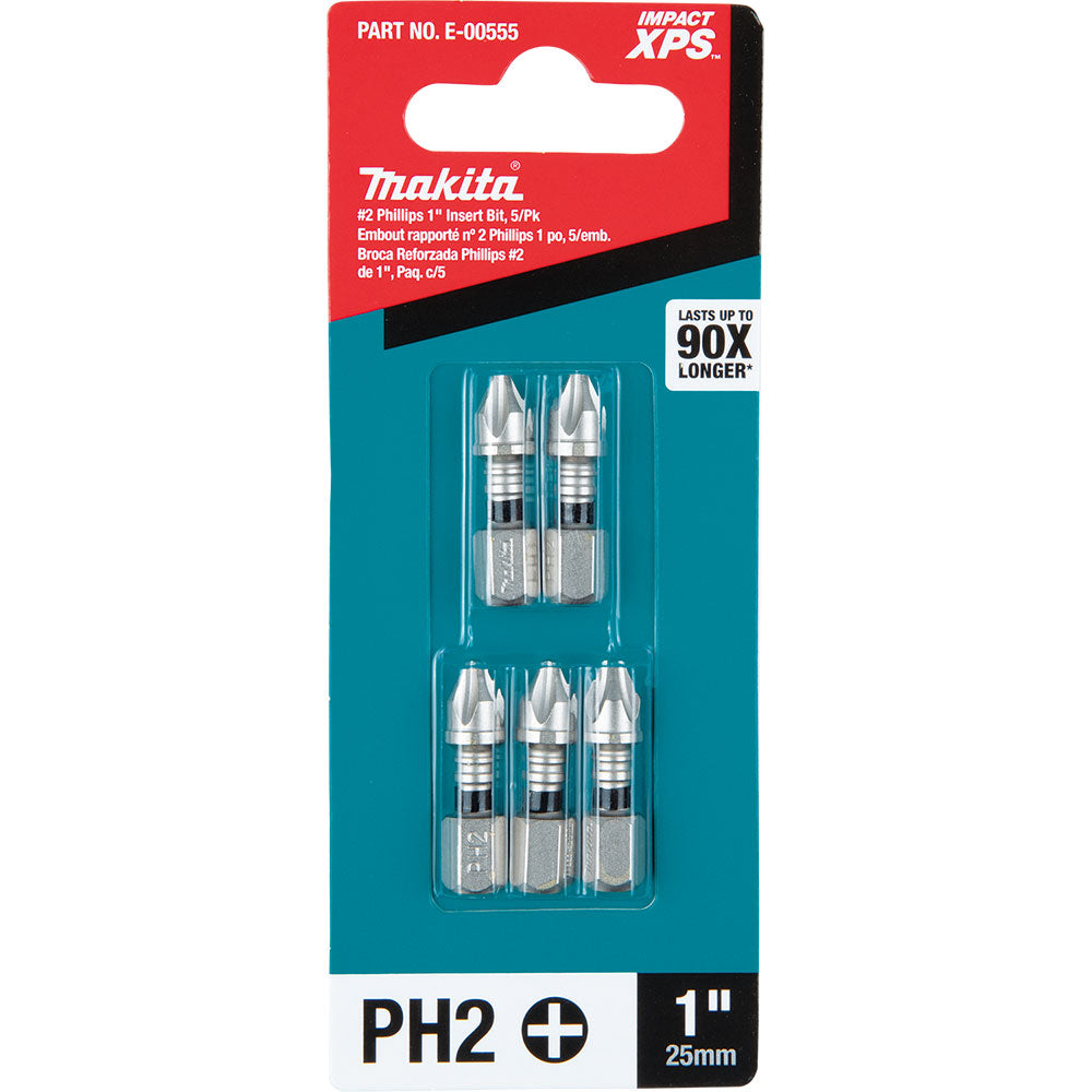 Makita E-00555 Impact XPS #2 Phillips 1" Insert Bit, 5 Pack - 3